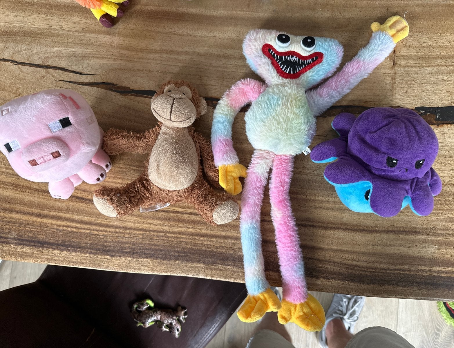 Diverse knuffels: Minecraft varken, aap, Huggy Wuggy, paars, Gebruikt, Overige merken, Overige karakters, Ophalen of Verzenden