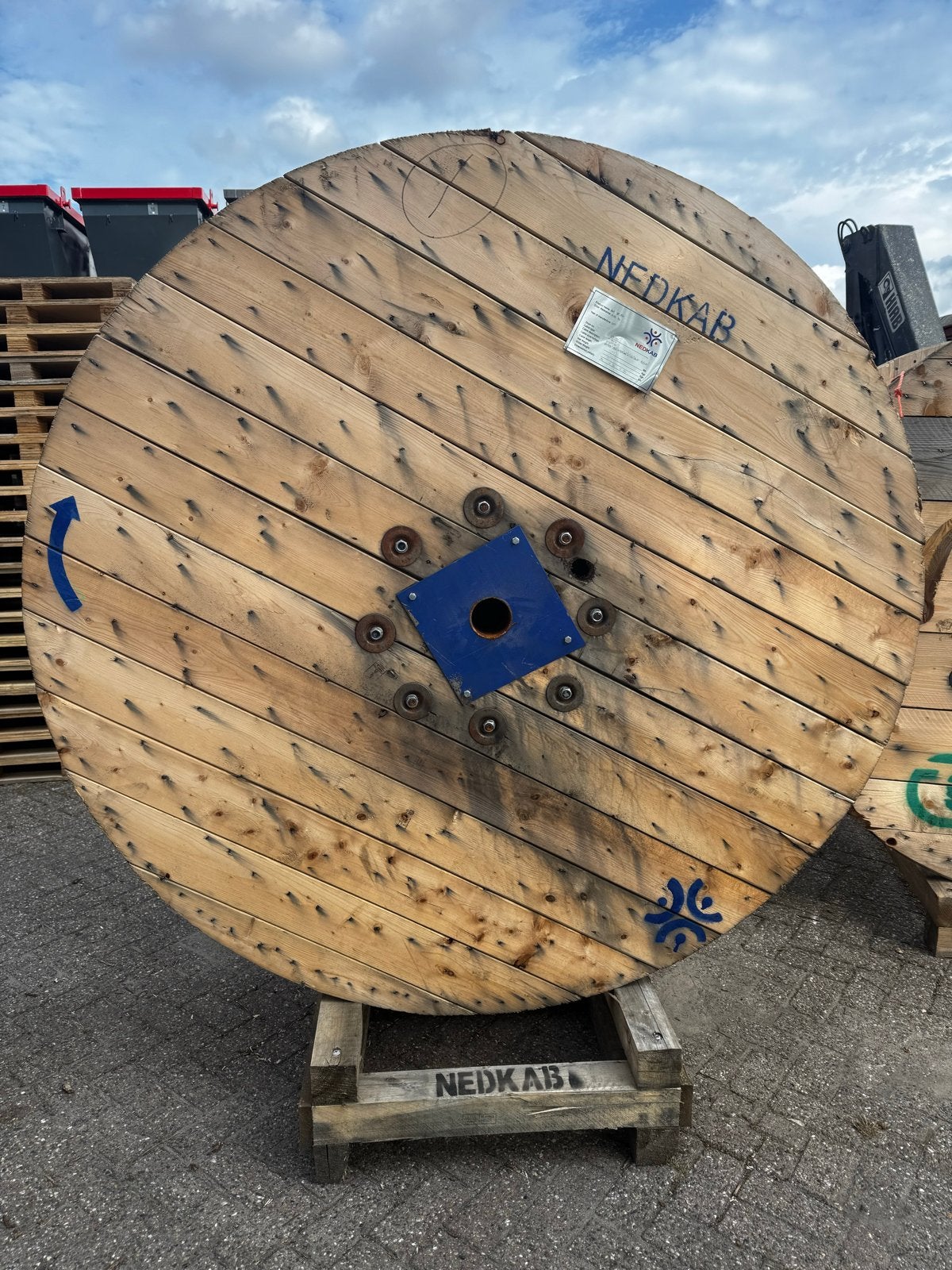 Grote houten kabelhaspels, diameter 1.77cm&1.90cm, Tuin en Terras, Ophalen, Gebruikt, Rond, Hout