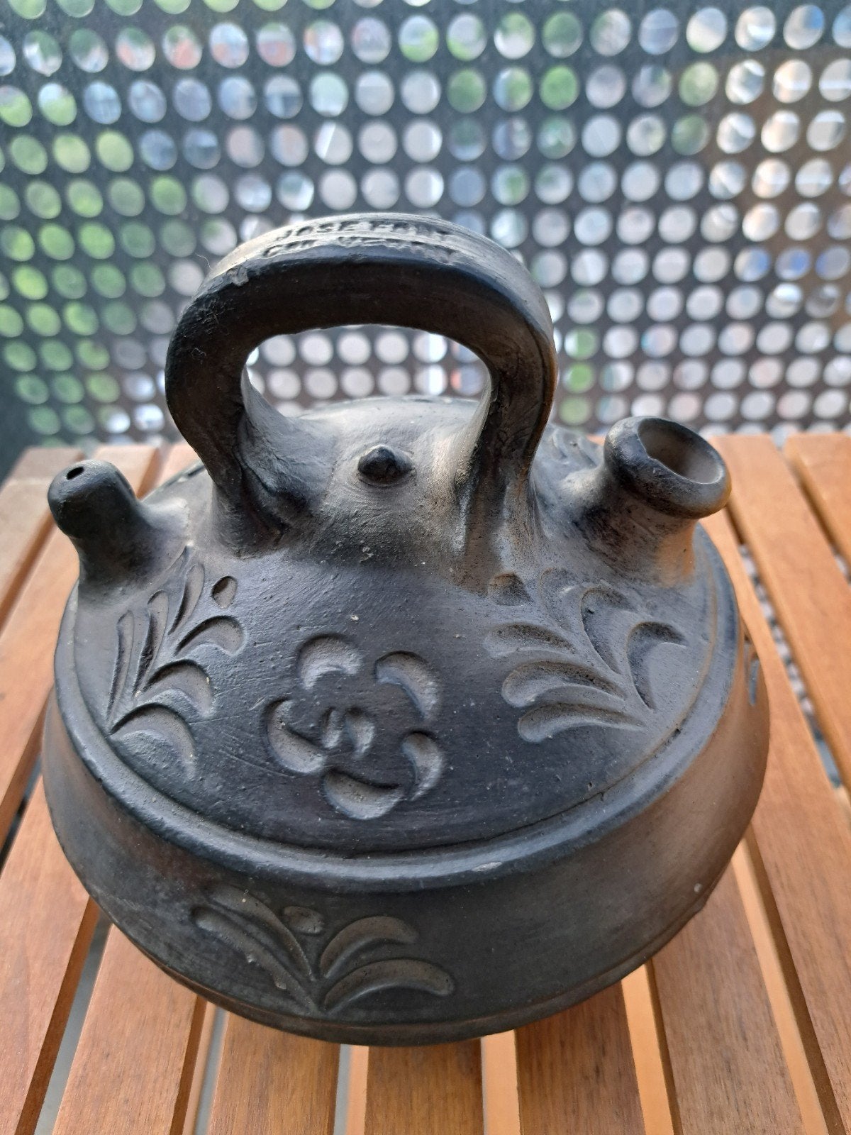 Vintage zwarte Catalaanse botijo waterkruik Josep Font Vendú, Ophalen of Verzenden