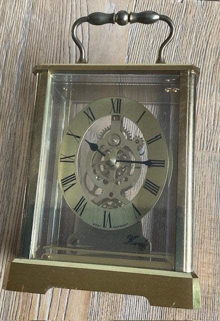 Foto 3 van Vintage KUNDO skeleton carriage clock
