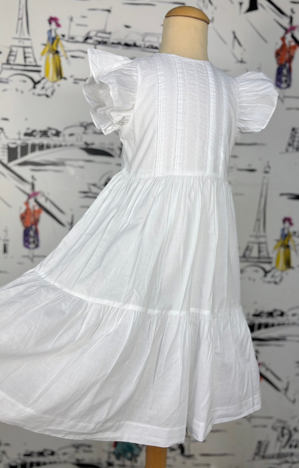 Il Gufo witte bohemian cocktail jurk maat 6 (199,95 euro), Customercare@ilgufo.com, Zo goed als nieuw, Il Gufo EU, Jurk of Rok