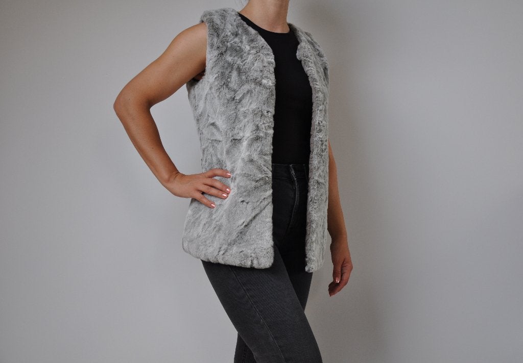 faux fur bodywarmer, gilet xs,s, Ophalen of Verzenden, Nieuw, Maat 34 (XS) of kleiner, Grijs