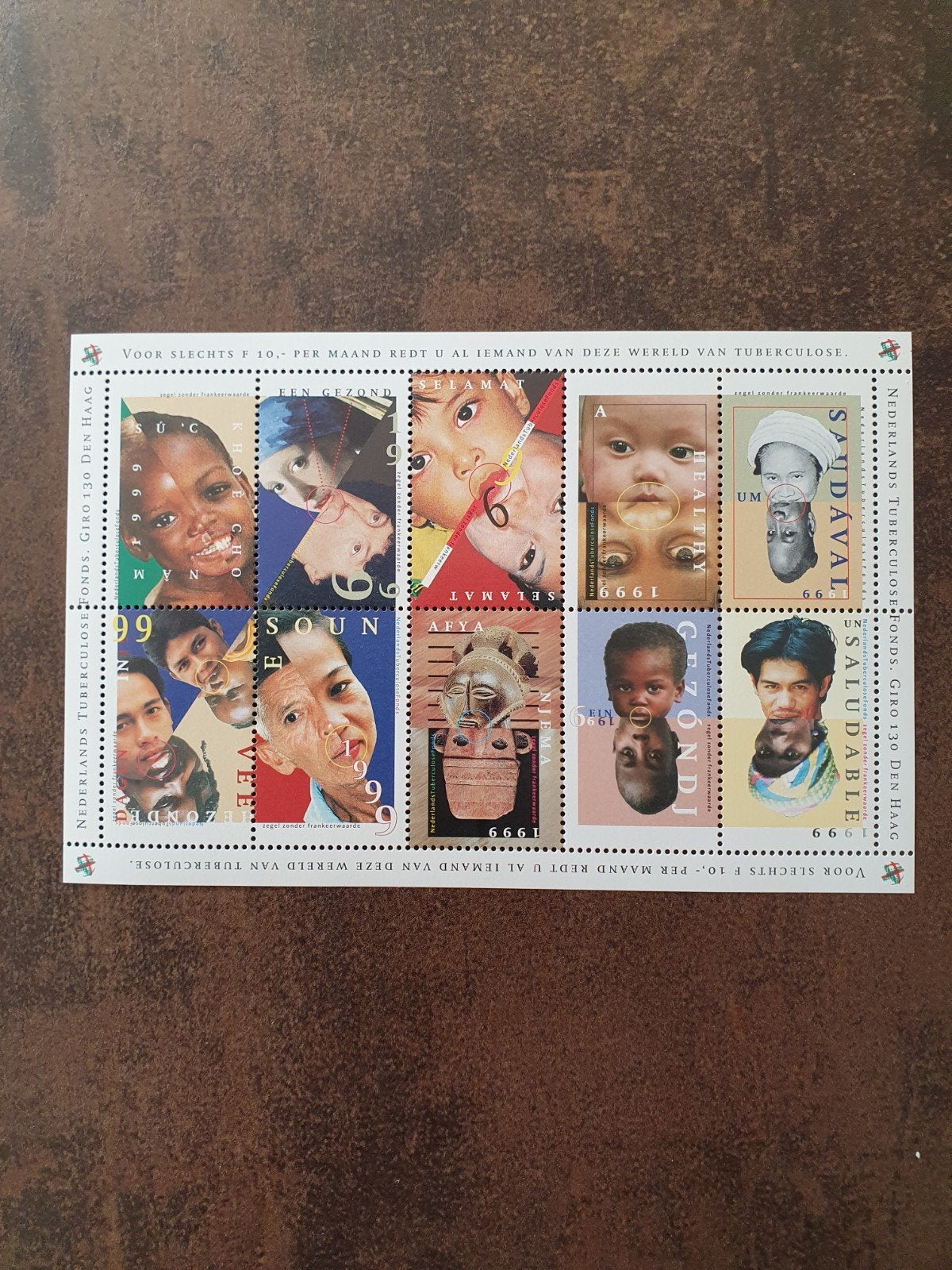 Nederlandse Tuberculose Fonds Postzegelvel 1999, Postzegels en Munten, Postzegels | Nederland, Ophalen of Verzenden, Na 1940, Postfris