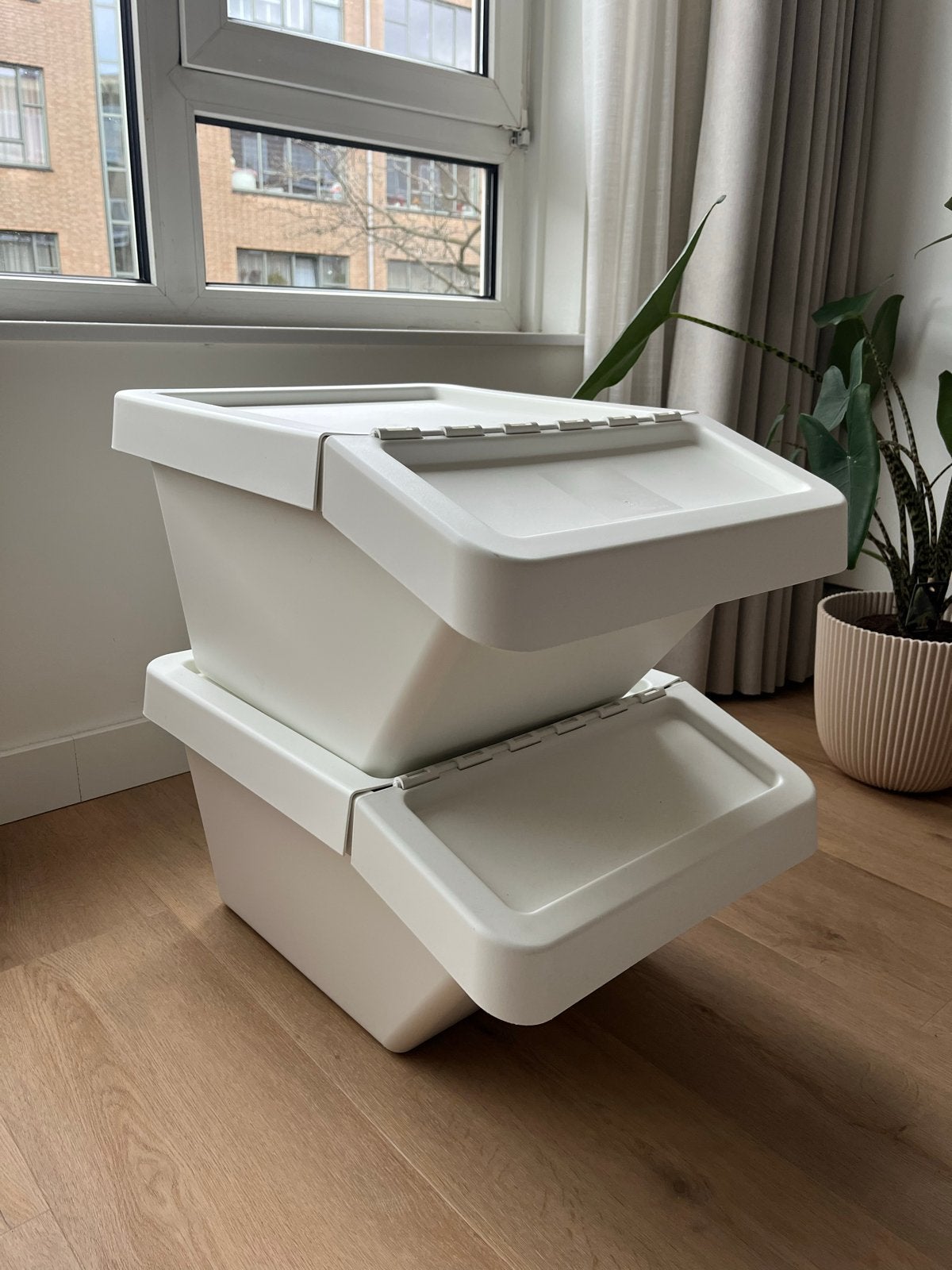 IKEA SORTERA Afvalbakken met deksel, Ophalen, Kunststof, Zo goed als nieuw, Modern