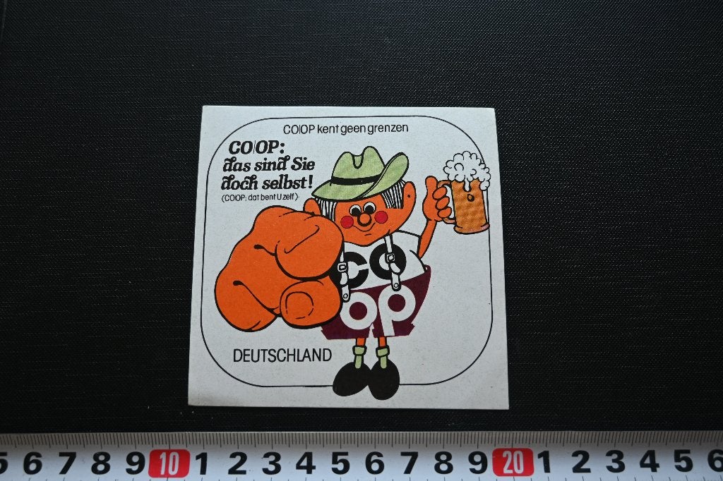 sticker supermarkt COOP kent geen grenzen strip duitsland *, Verzamelen, Ophalen of Verzenden, Zo goed als nieuw