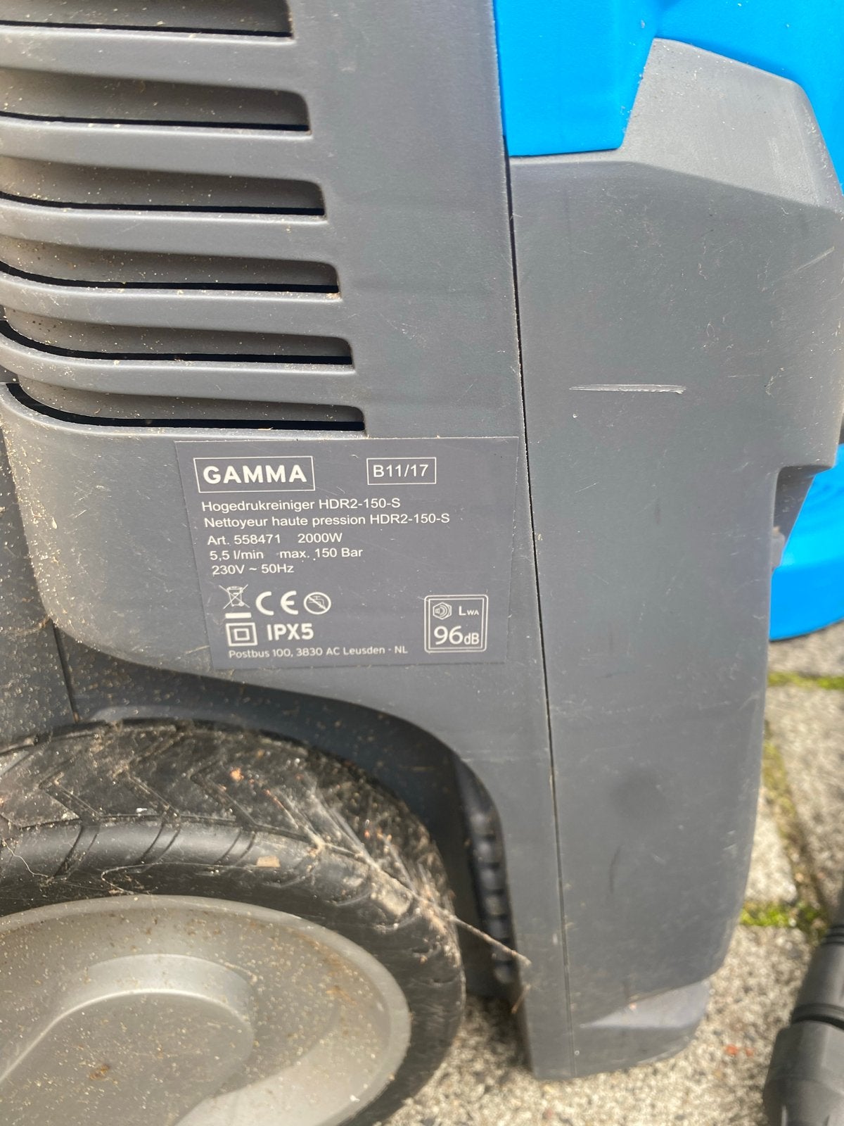 Foto 6 van Gamma Hogedrukreiniger HDR2-150-S met terrasreiniger