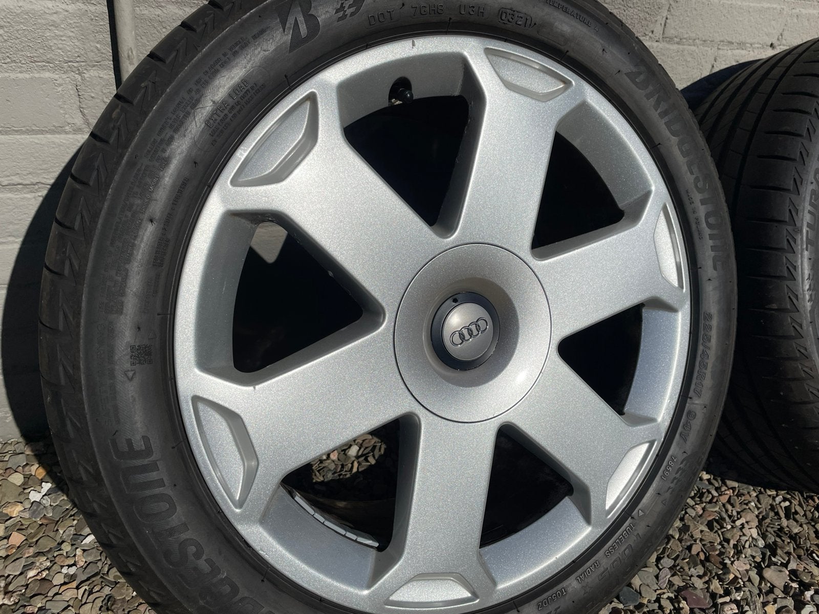 Audi A4 S4 Avus origineel 17” 225/45R17 Bridgestone T005 7mm, Ophalen, Gebruikt, Banden en Velgen, 17 inch