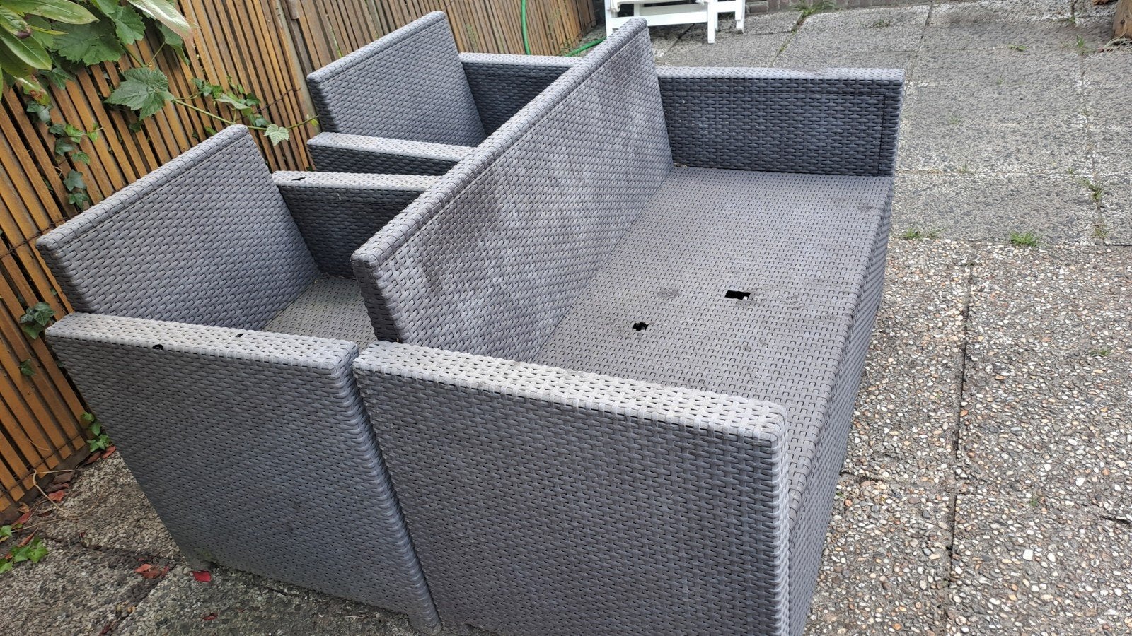 Rotan tuinset met kussens  / Bijna gratis, Ophalen, Gebruikt
