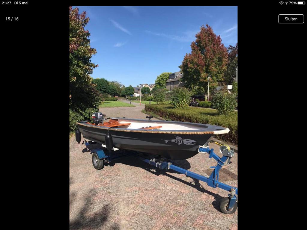 Te koop sloepje, visbootjes, motorboot incl.motor en trailer, Watersport en Boten, Bootonderdelen, Gebruikt, Motor en Techniek