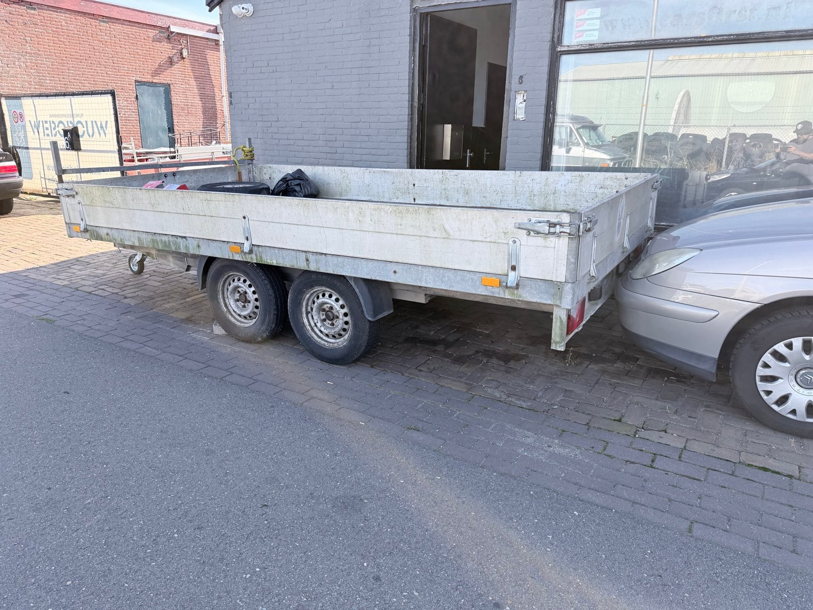 Grote aanhanger - 2m breed, 4m lang - zonder kenteken, Ophalen, Gebruikt