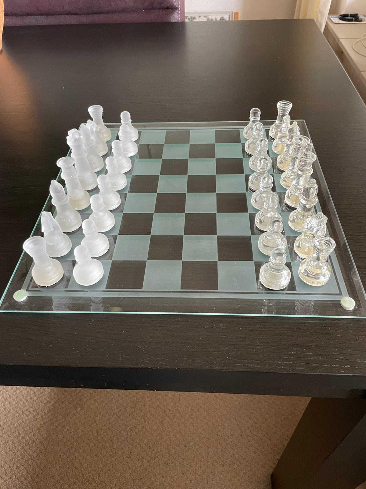Glazen schaakbord Bordspel nieuw, Ophalen, Nieuw
