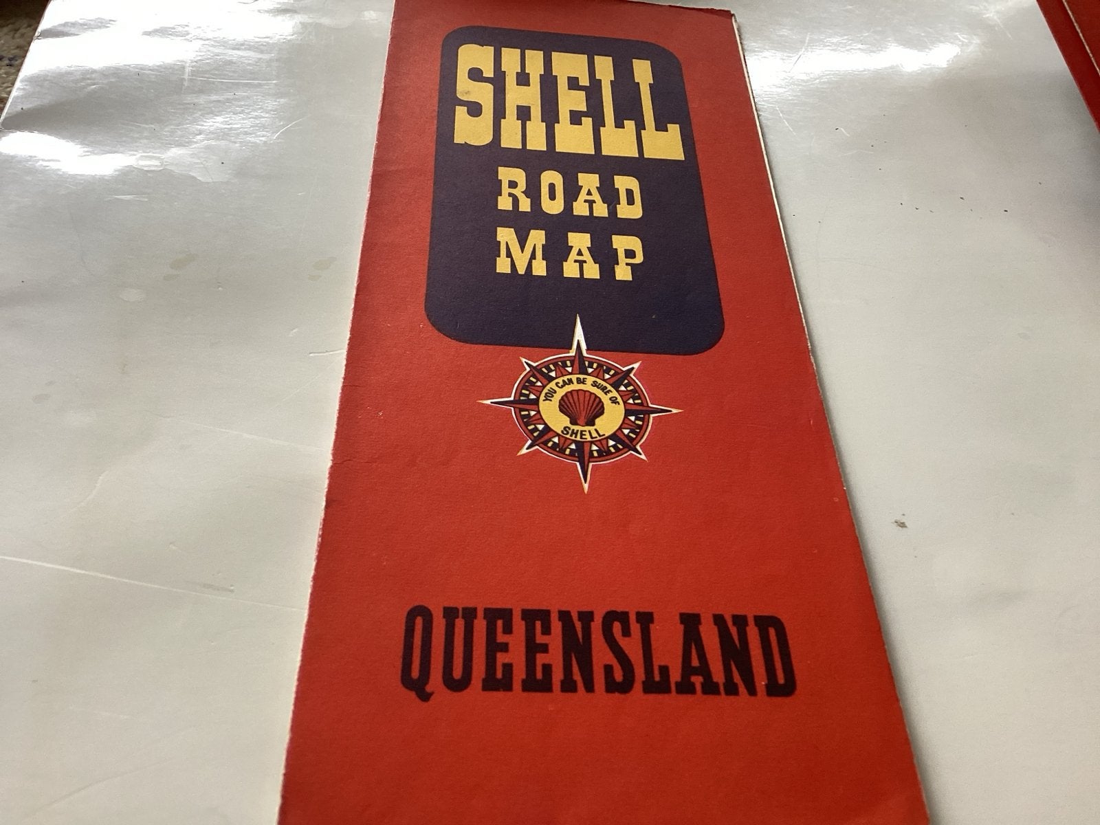 Shell wegenkaart Queensland - Vintage Australië kaart 1954, Gelezen, Overige gebieden, Ophalen of Verzenden, Landkaart