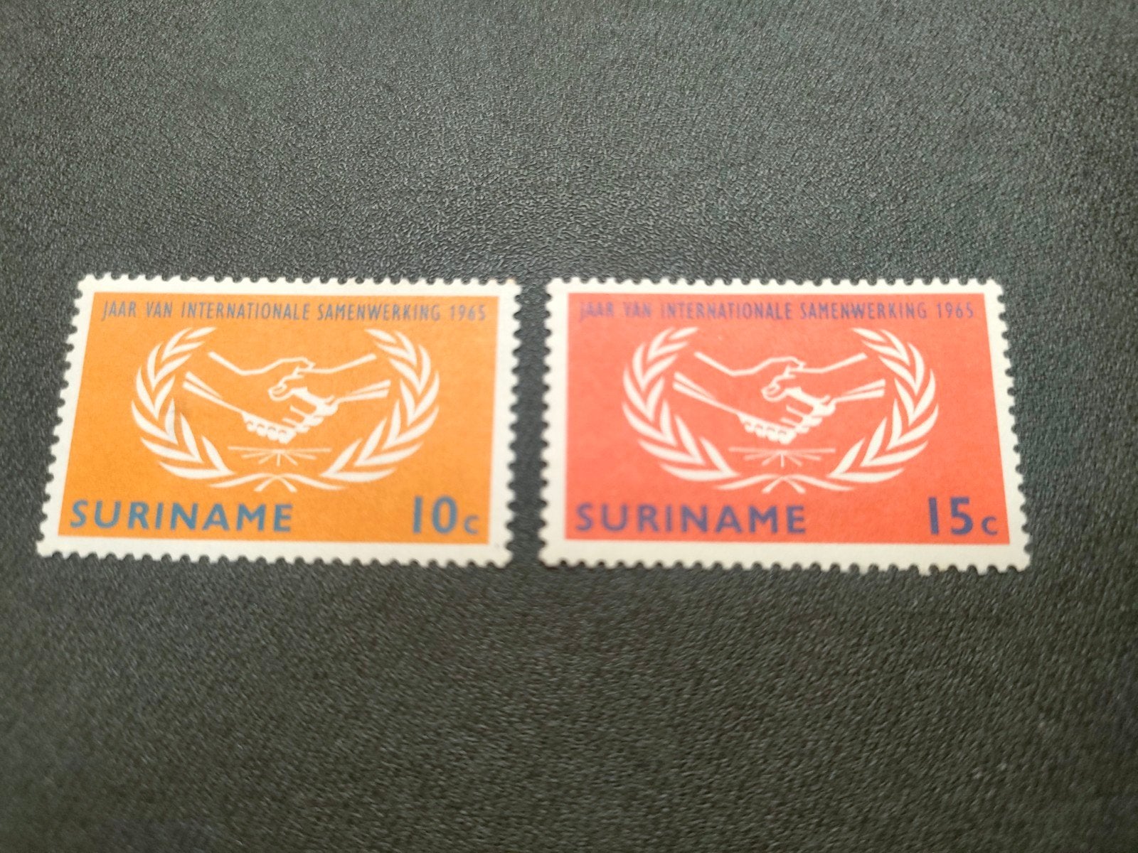 Suriname postzegels 1965 - Jaar van Internat Samenwerki, Ophalen of Verzenden, Postfris
