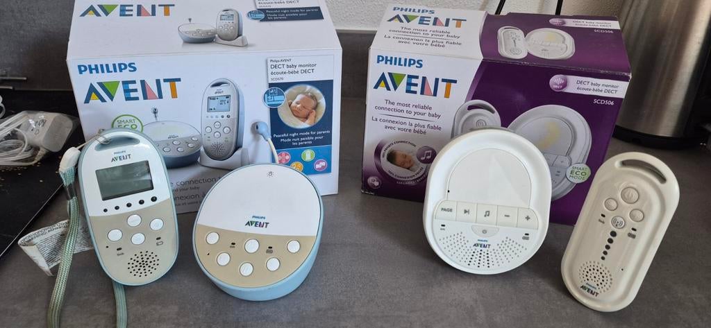 Philips Avent Babyfoon SCD506 en SCD570 - Set van 2, Ophalen of Verzenden, Gebruikt, 250 meter of meer, Digitaal