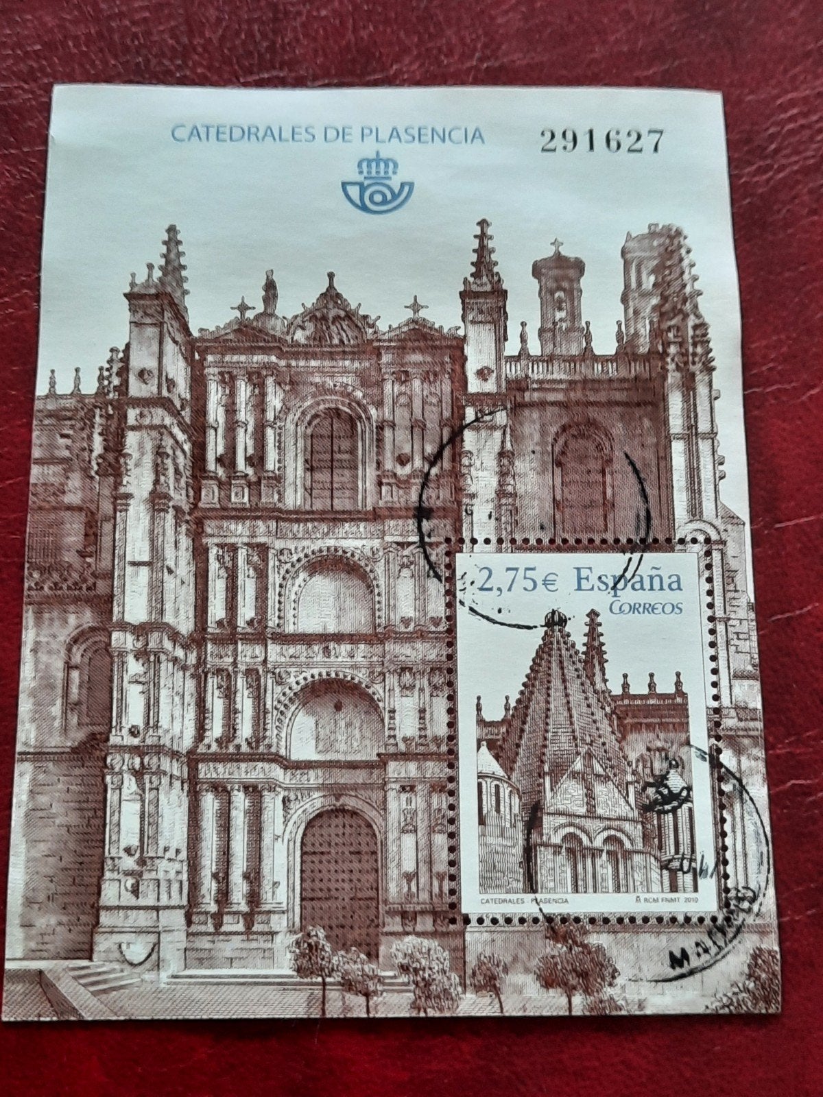 Gestempeld blok Spanje - Kathedralen van Plasencia, Verzenden