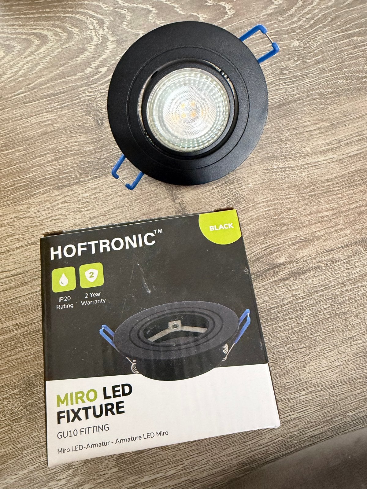 HOFTRONIC Miro LED Inbouwspot Zwart GU10 Fitting, Ophalen, Led-lamp, GU10, Nieuw