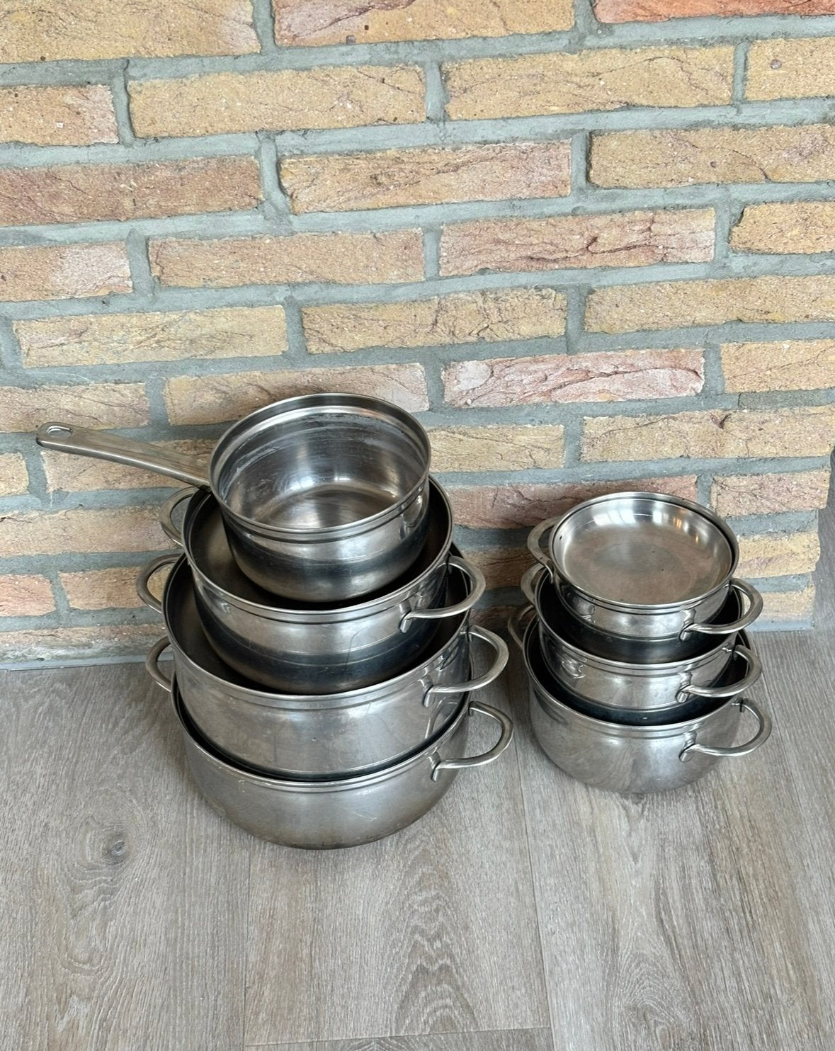 BK pannenset, Huis en Inrichting, Keuken | Potten en Pannen, Ophalen, Zo goed als nieuw, Rvs, Pannenset