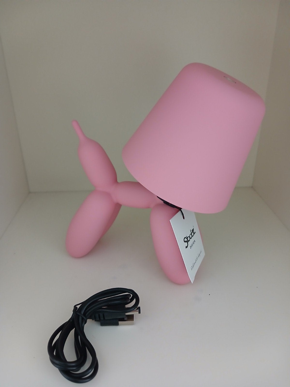 Stoobz DESIGN Ballon Hond LED Tafellamp Roze, Kunststof, Overige merken, LED verlichting, Nieuw