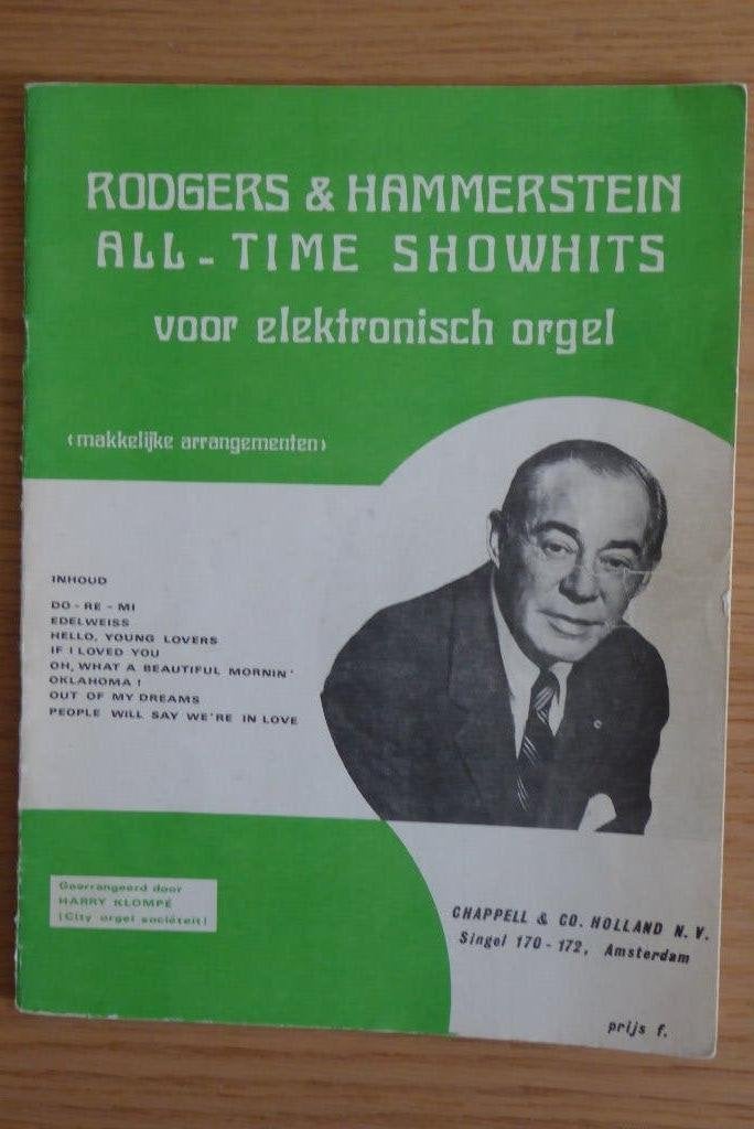 Rodgers&Hammerstein Alltime SHOWHITS voor elektronisch orgel, Muziek en Instrumenten, Ophalen of Verzenden, Gebruikt, Artiest of Componist