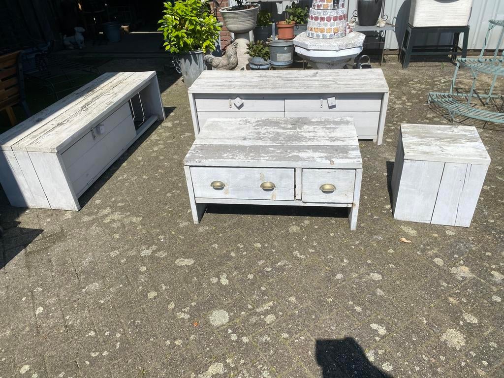 Hele leuke tuinset steigerhout, Ophalen, Gebruikt, Steigerhout