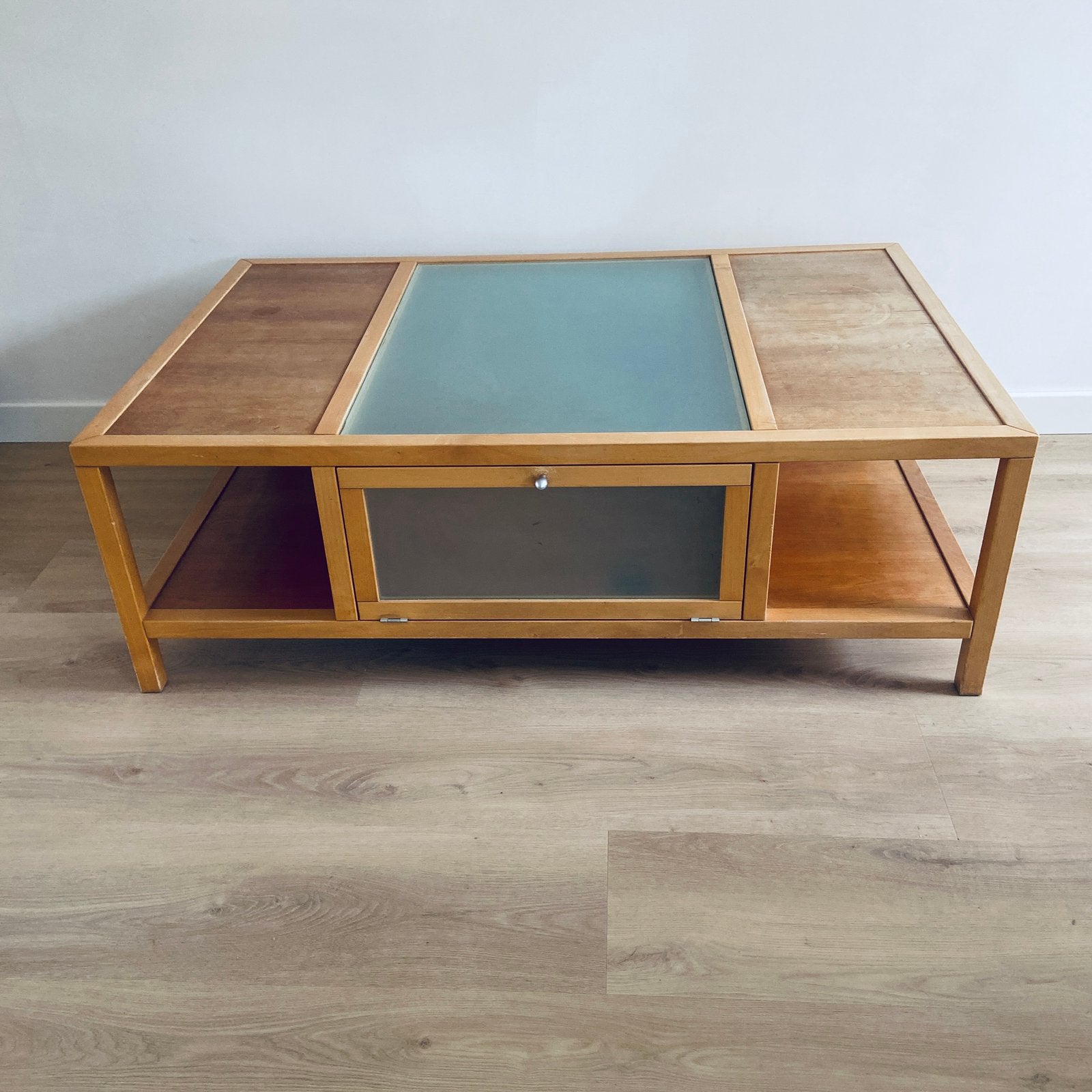 Salontafel met glasplaat, Ophalen, 100 tot 150 cm, 50 tot 100 cm, Zo goed als nieuw