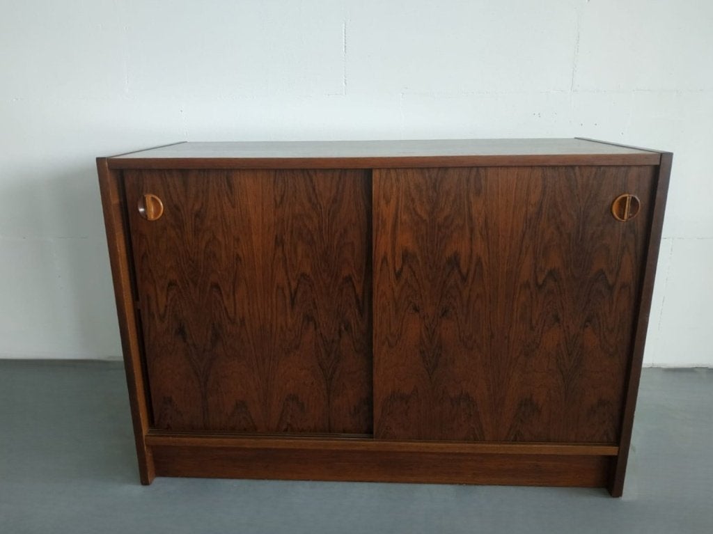 Deense Vintage Kast/sideboard met schuifdeuren, Gebruikt, Deens, 150 tot 200 cm, Ophalen of Verzenden