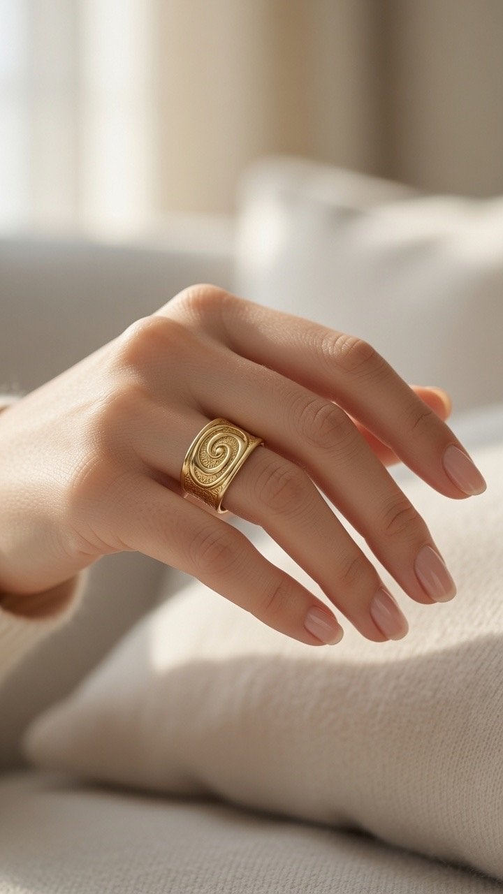 Antieke 18k Geelgouden Ring, Unisex, Maat 16.9, Sieraden, Tassen en Uiterlijk, Ringen, Gebruikt, Ophalen of Verzenden, Kleiner dan 17