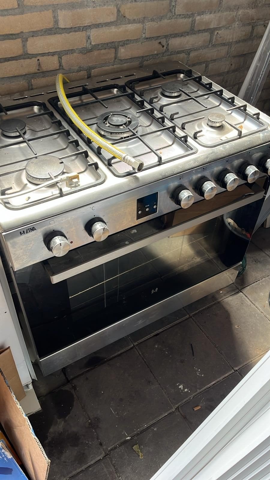 Etna FG190RVS 5-pits gasfornuis met wokbrander, Ophalen, Gebruikt, 60 cm of meer, Gas