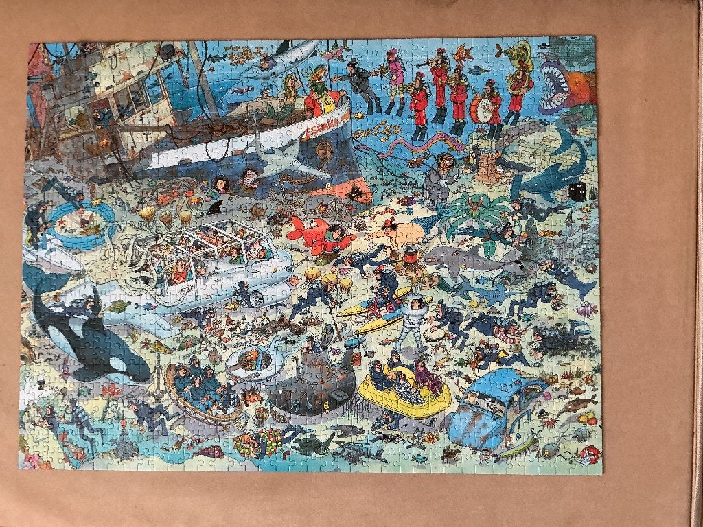 Jan van Haasteren deep sea fun, Ophalen of Verzenden, 500 t/m 1500 stukjes, Zo goed als nieuw, Legpuzzel