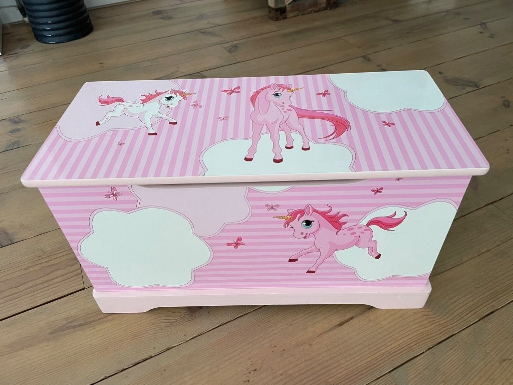 Opbergkist speelgoed unicorns, Kinderen en Baby's, Ophalen, Zo goed als nieuw, Meubelstuk of Keukentje