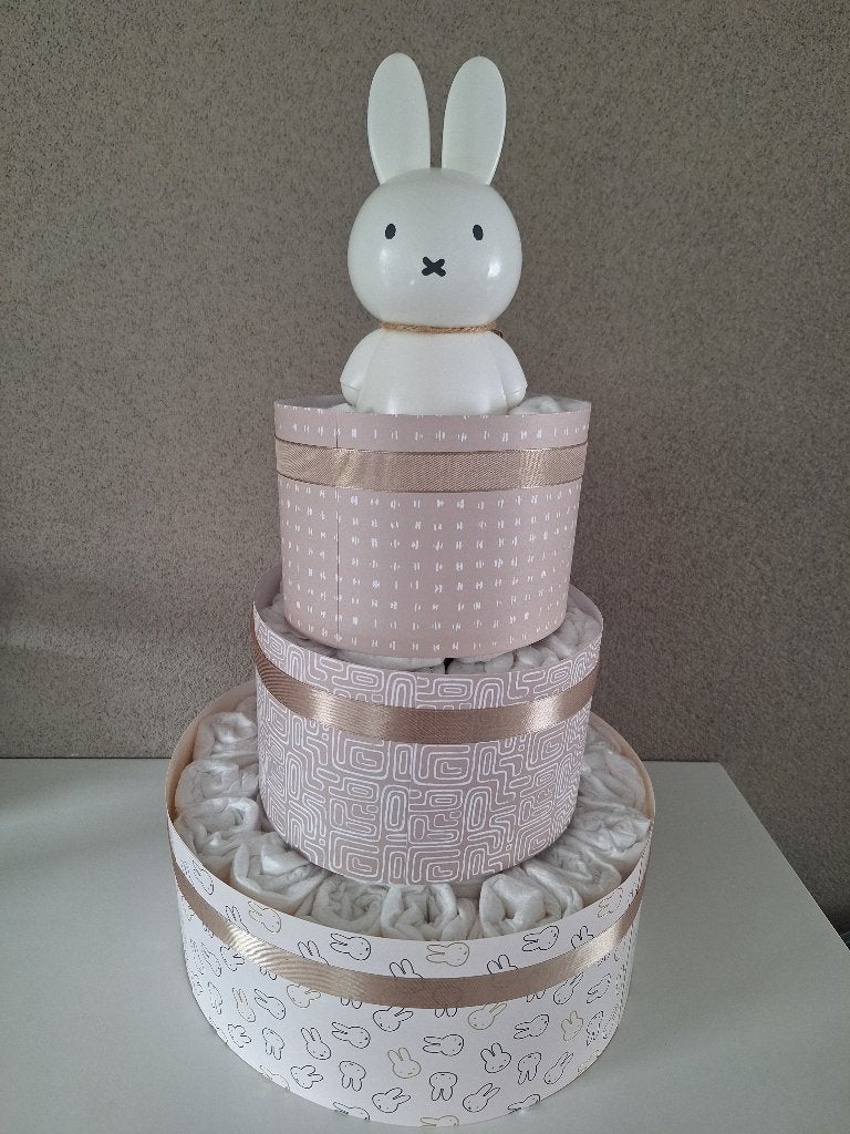 Drielaags Nijntje luiertaart - Beige, Ophalen of Verzenden, Nieuw, Kraamcadeau