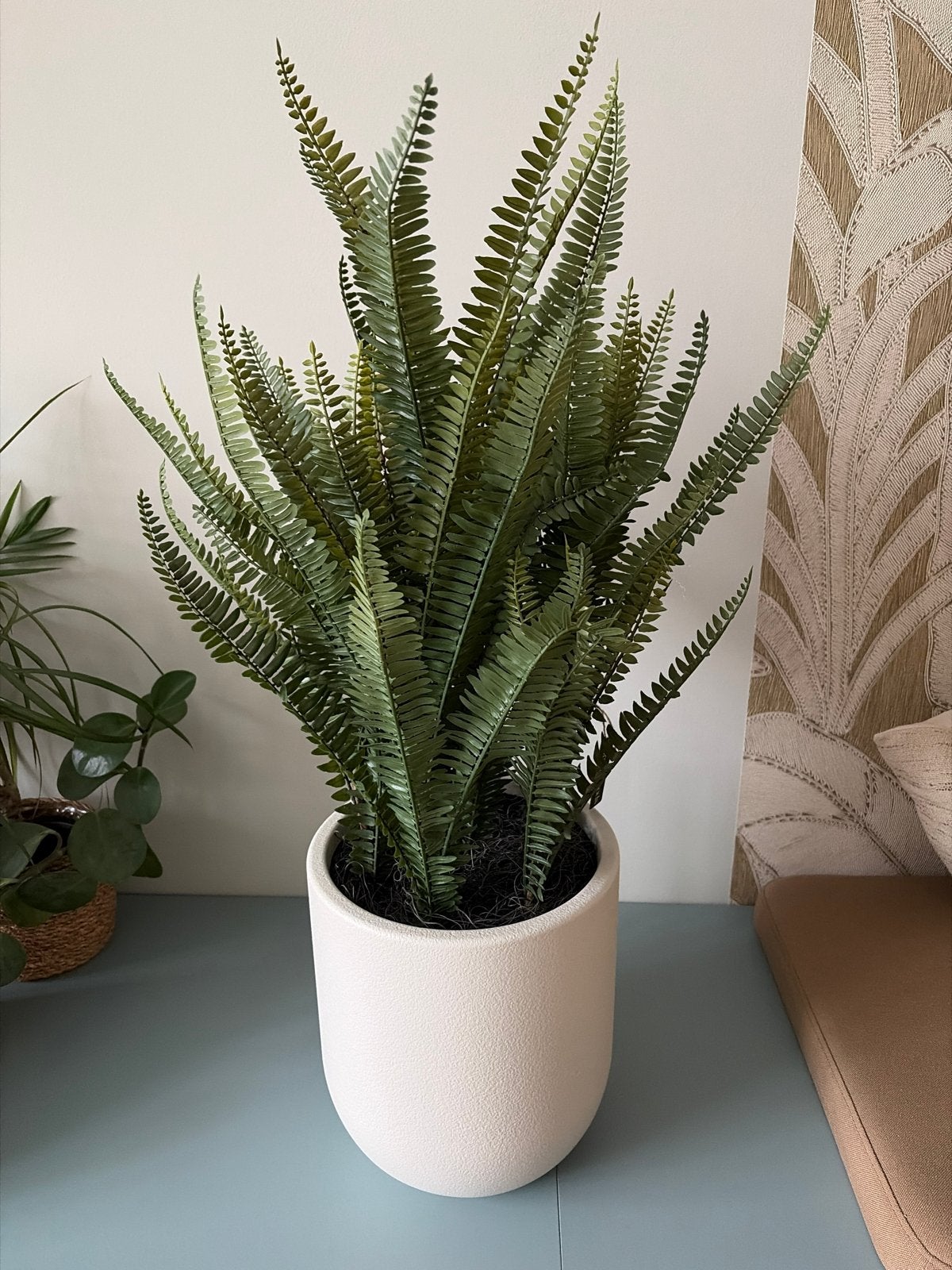 Greenmoods Kunstvaren in witte pot - Nieuw, Ophalen, Binnen, Groen, Kunstplant