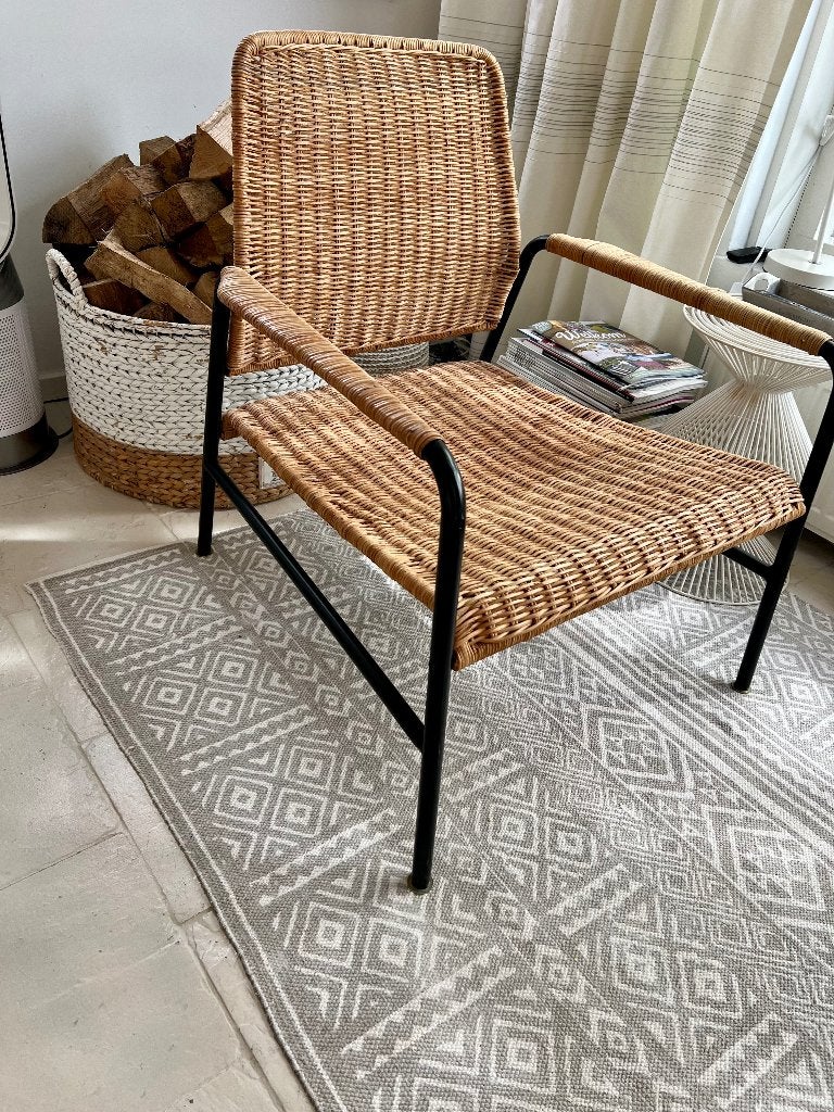 Prachtige Ikea Ulriksberg Rotan Fauteuil, Ophalen, Minder dan 75 cm, Zo goed als nieuw, Metaal