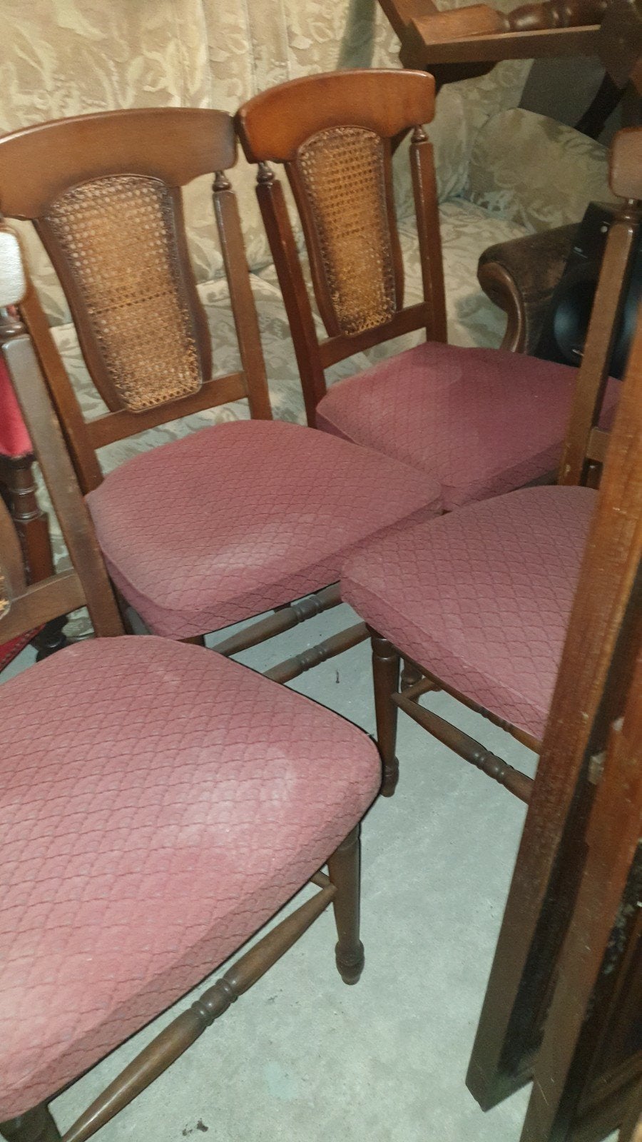 Klassieke Eiken Eetkamerstoelen met Rotan Rugleuning, Huis en Inrichting, Stoelen, Ophalen