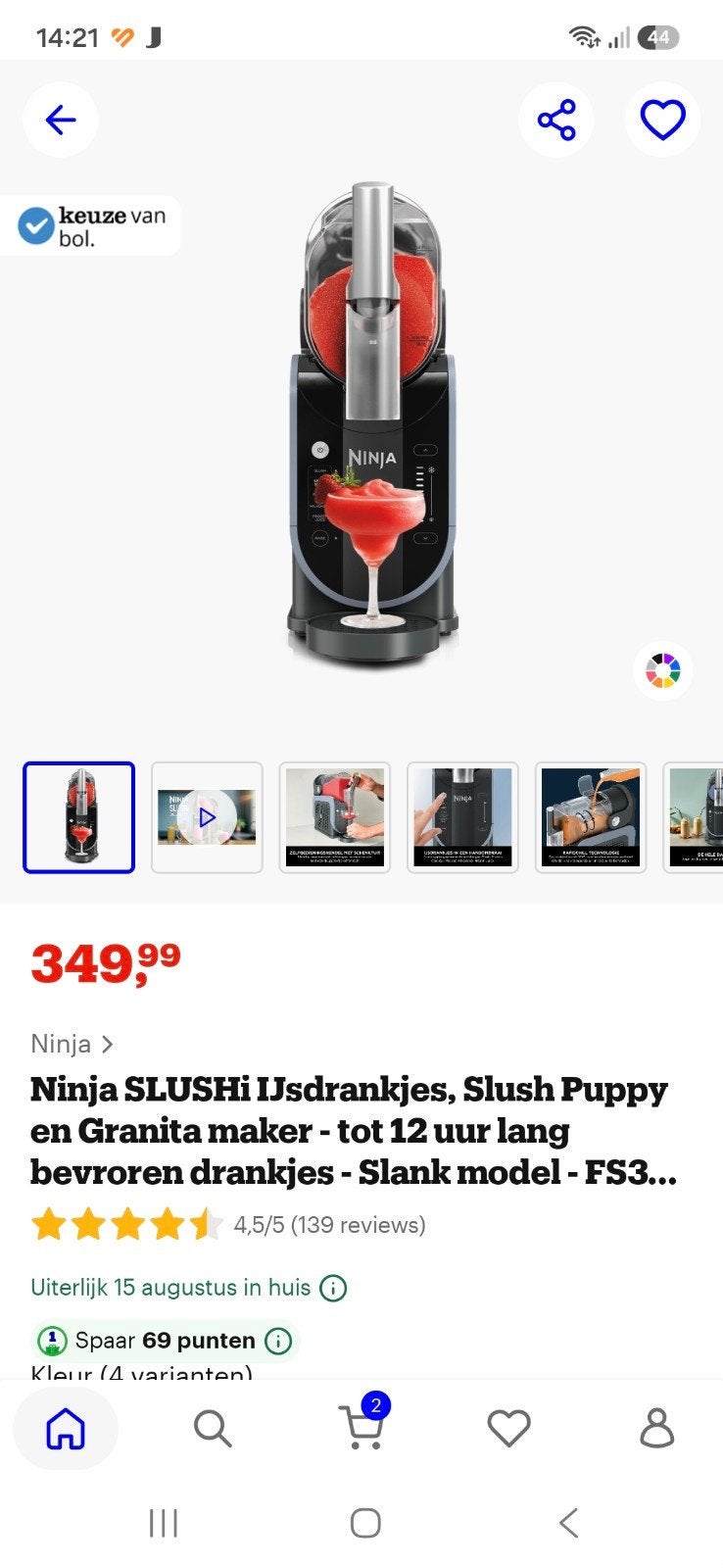 Ninja Slushi, zo goed als nieuw!, Ophalen, Overige typen, Kunststof, Zo goed als nieuw