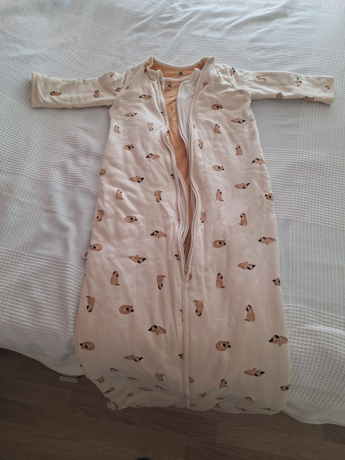 Hema slaapzak met hondenprint 80/104, Ophalen, Gebruikt, Hema, Beige