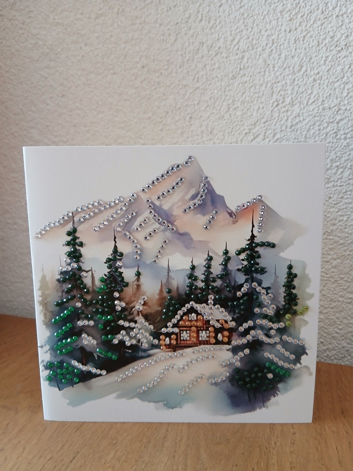 kerstkaart natuur huisje diamond painting 220 = 1,00, Ophalen of Verzenden, Nieuw, Kerst