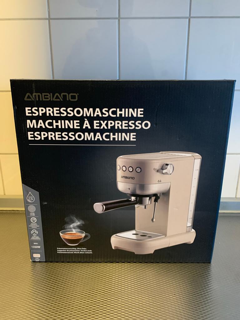 Ambiano Espressomachine - Nieuw in doos, Witgoed en Apparatuur, Koffiezetapparaten, Zo goed als nieuw, Gemalen koffie, Espresso apparaat