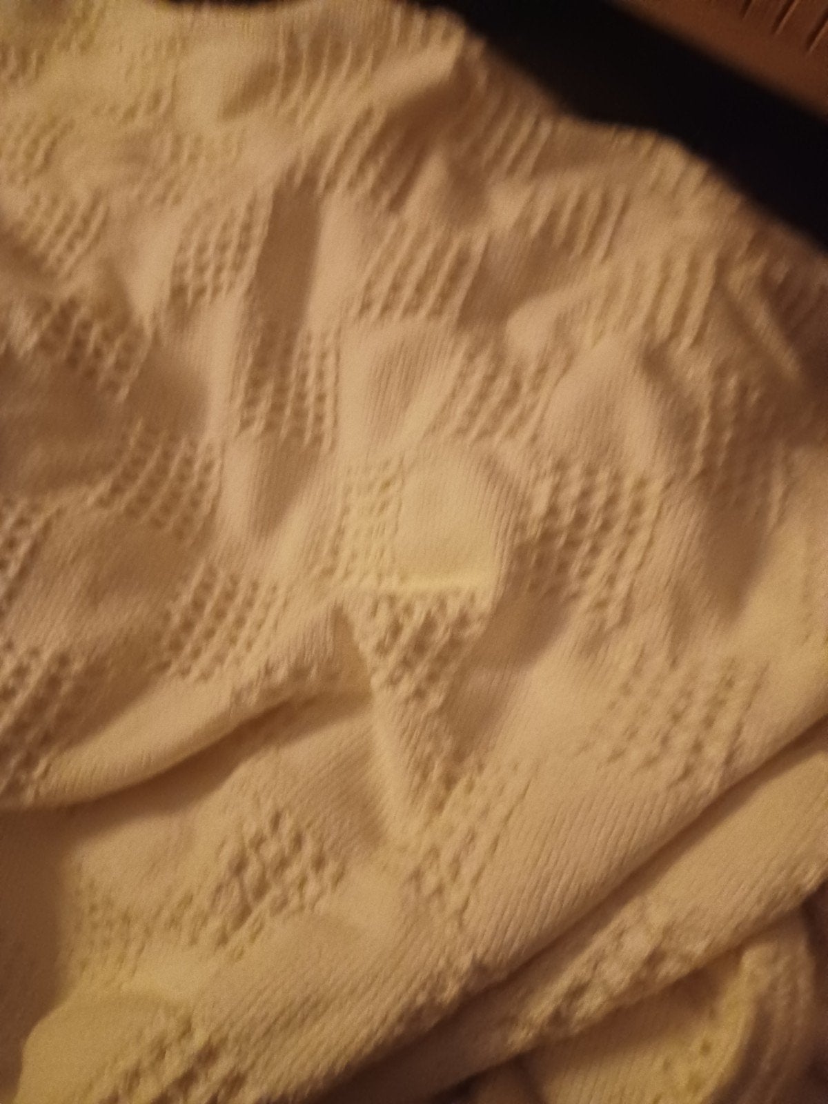 Crèmekleurig Sprei met Wafelpatroon, Ophalen