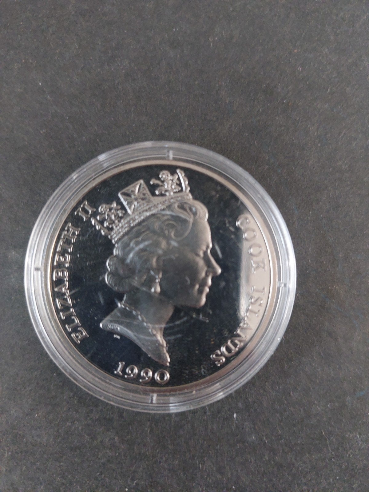 Cook Islands 5 Dollars 1990 Zilveren Munt Tijger, Ophalen of Verzenden, Losse munt, Zilver