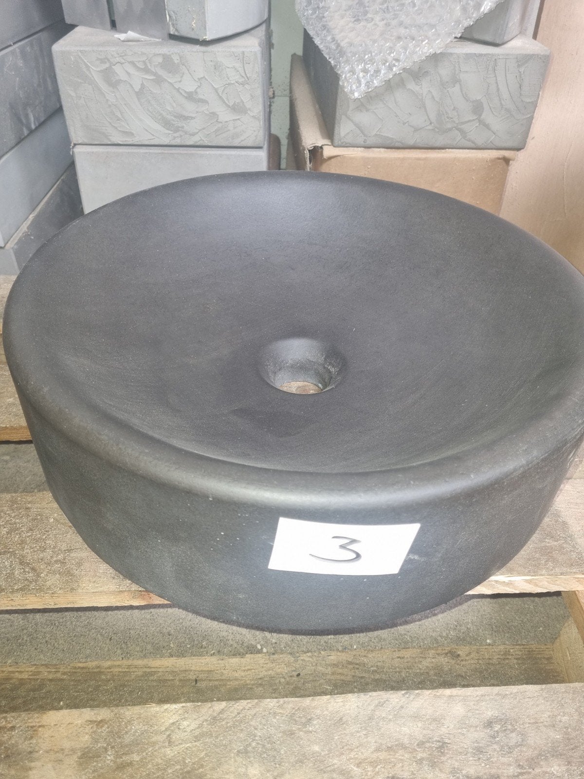 Betonnen wasbak Antraciet - 40,5 cm, Doe-het-zelf en Verbouw, Ophalen, Nieuw, Steen, Wastafel