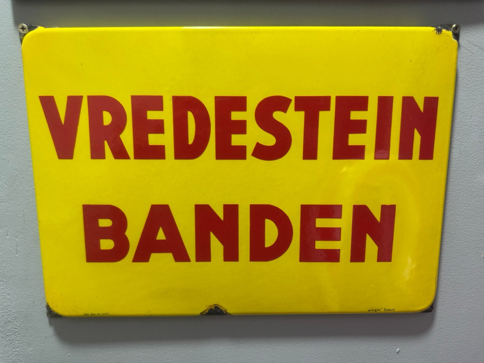 Vintage Vredestein Banden Emaille Reclamebord, Antiek en Kunst, Ophalen of Verzenden
