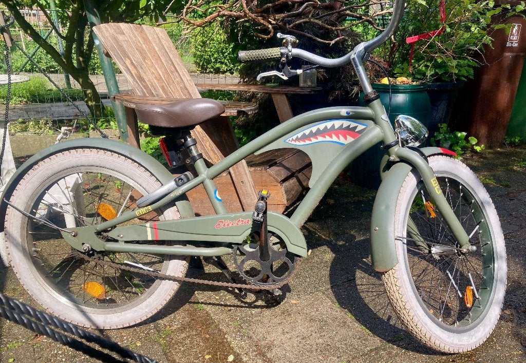 Leuke retro kinder fiets groen, Terugtraprem, Zijwieltjes, Ophalen, Overige merken