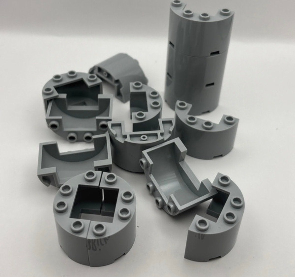 Lego cilinders 2x4x2 lichtgrijs - 14 stuks, Ophalen of Verzenden, Gebruikt, Overige merken
