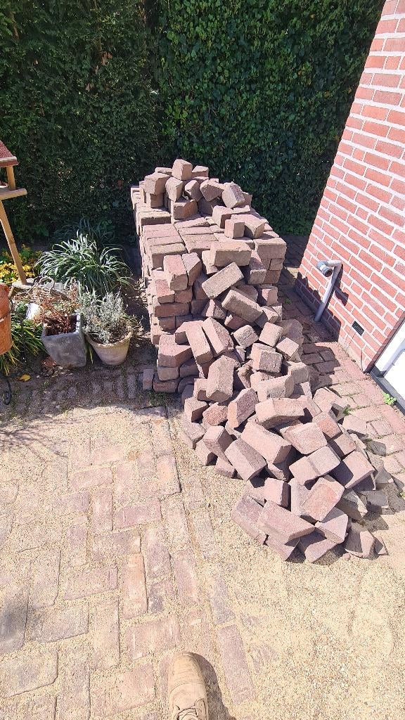 Gebakken klinkers keiformaat 20x10, Ophalen, Overige materialen, Gebruikt, Klinkers