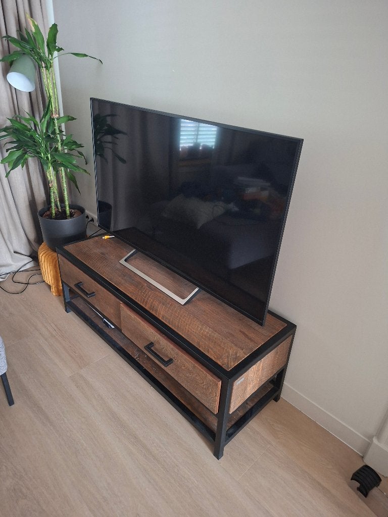 Teakhouten TV-meubel Goossens Heritage, Ophalen, Teakhout, Zo goed als nieuw, Minder dan 100 cm
