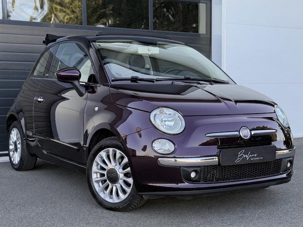 Fiat 500C 0.9 TwinAir Lounge ORG NL|Paars Met.|4seizoensband, Auto's, Fiat, Euro 5, 86 pk, Gebruikt, Overige kleuren