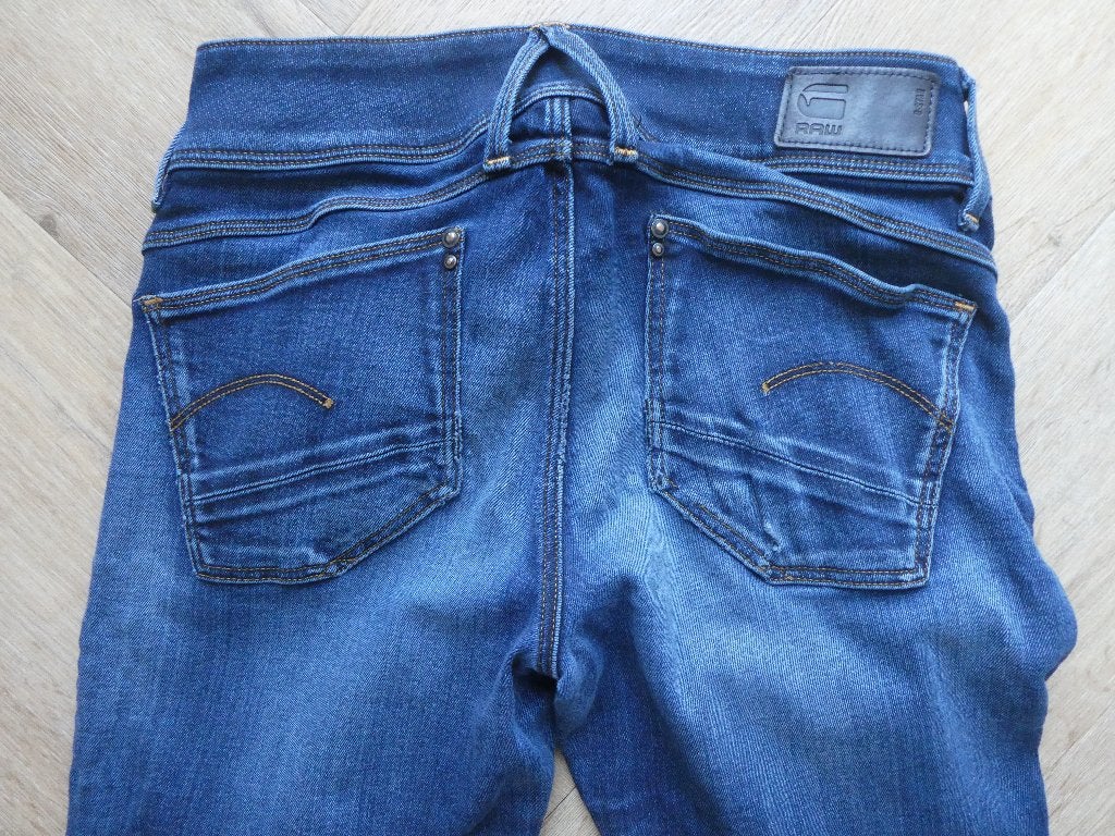 Gedragen Gstar Lynn Mid Skinny wmn spijkerbroek maat 27-30, Blauw, Ophalen of Verzenden, W27 (confectie 34) of kleiner, Gedragen