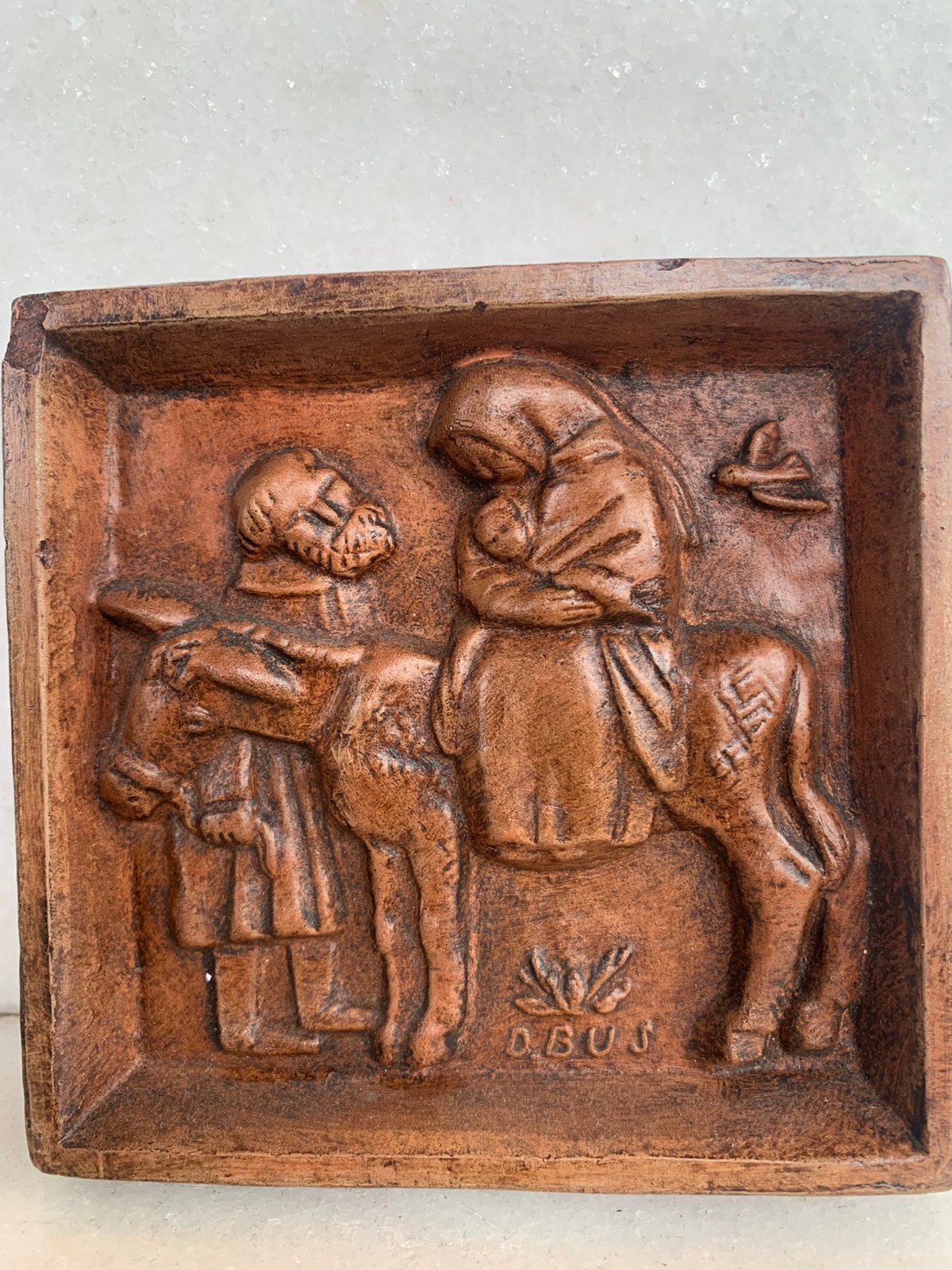 Vlucht naar Egypte/ tegeltje/terra cotta, Ophalen of Verzenden