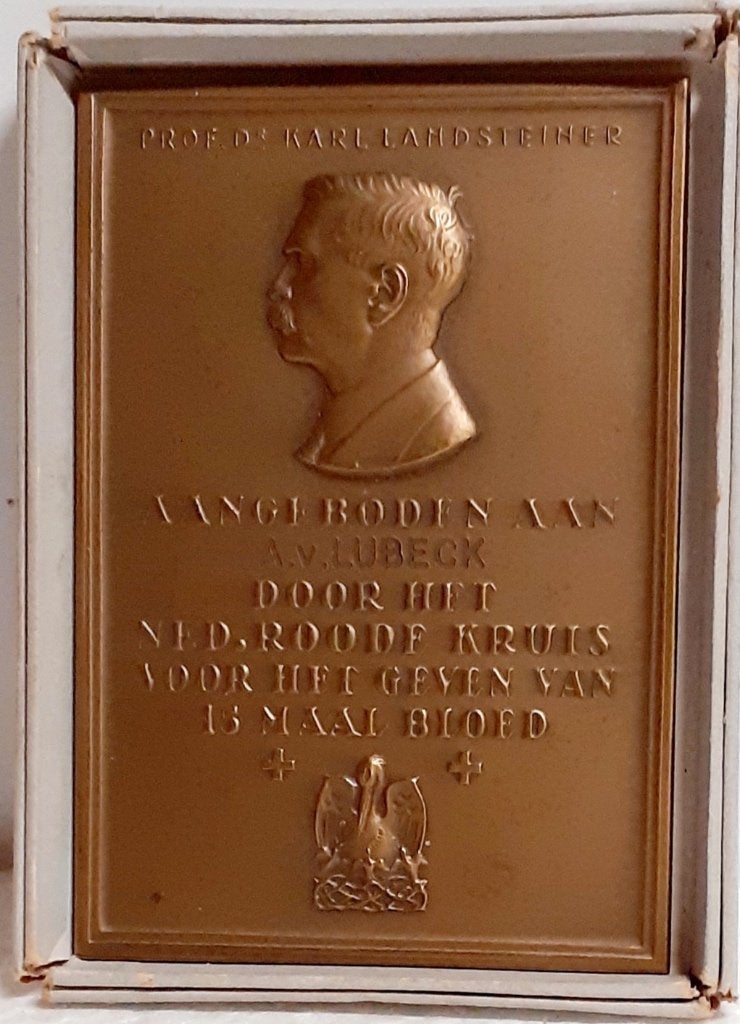 Nederland 1955 Karl Landsteiner Plaquette, Ophalen of Verzenden, Brons, Nederland